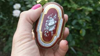 Antique French Victorian Hand Painted Porcelain Snuff Pill or Patch Box [upl. by Eenolem]