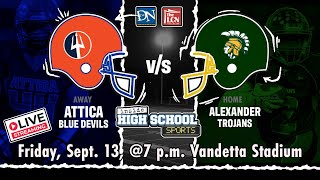 SEC V FOOTBALL Attica vs Alexander  Friday Sept 13 2024 at 7 pm [upl. by Airehtfele]