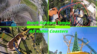 Busch Gardens Tampa  All Roller Coasters POV [upl. by Stanislaw]