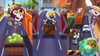 talking tom angela rum  tom gold run vs tom hero dash  talking tom hank tom new characters unlock [upl. by Nylsirhc]