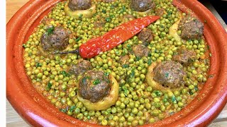 DÉLICIEUX TAJINE DE PETITS POIS ET ARTICHAUTS FARCIS À LA VIANDE HACHÉE RECETTE HYPER SIMPLIFIÉE [upl. by Latin]