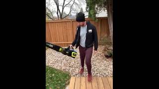 Yardworks 48V Brushless AeroForce Leaf Blower video review by Chelsey [upl. by Akihc]