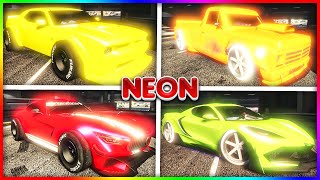 TOP 5 Rare GLOWING NEON PAINT JOBS IN GTA 5 ONLINE  CREW COLORS [upl. by Nathalia919]