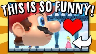 Super Mario Maker  Gigantic Mario Mod Challenge 2 Funniest mod ever [upl. by Nessy134]