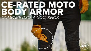 MOTO ARMOR COMPARE amp REVIEW  D3O AXOC Knox Impact Foam [upl. by Ginelle494]