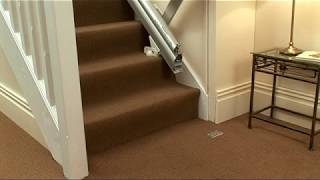 Handicare Stairlifts Powered Hinge Track Option [upl. by Neelhtac]