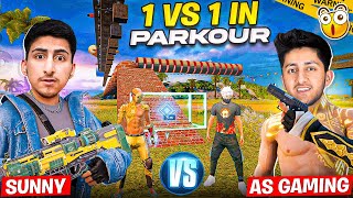 1 Vs 1 In Parkour With AS Gaming🤣😂Super Hard Map  Free Fire India [upl. by Ettolrahc]