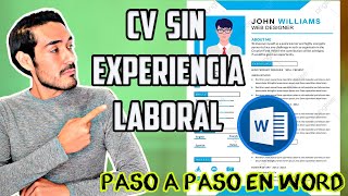 COMO CREAR UN CV SIN EXPERIENCIA LABORAL EN WORD  PASO A PASO [upl. by Aitsirt586]