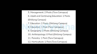 Laitkam ha NEHU ha Shillong bad Tura Campus haki post NEHU Guest Faculty hap ban Apply Online [upl. by Cira]