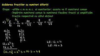 Scăderea fracţiilor ordinare  LectiiVirtualero [upl. by Okimik141]