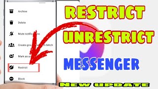 HOW TO UNRESTRICT SOMEONE ON MESSENGER ignore chat [upl. by Aisanahta]