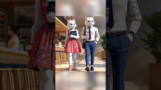 Two cats fell in love in college cat catlover kitten catshorts smartcat ai cute cutecat [upl. by Nowaj]