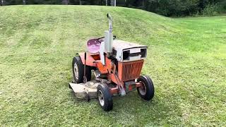 1969 Sears Suburban 12 10hp Diesel repower mowing the grass [upl. by Alakim]