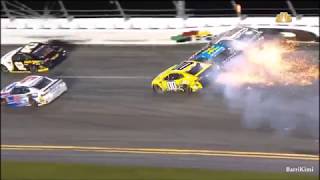 Monster Energy NASCAR Cup Series Daytona July 2018 McDowell Almirola Wreck [upl. by Odrude573]