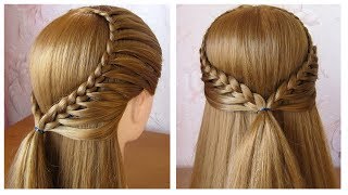 Coiffure avec tresse ♡ Coiffure pour tous les jours pour lecolecollegetravail ♡ facile à faire [upl. by Ramoh]