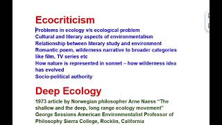 Ecocriticism  Deep Ecology  Oikopoetics  Biocentric Equality  Hindi Explanation [upl. by Aninahs]