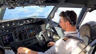 Boeing B737 Pilot View  Startup and Take Off To Paris CDG [upl. by Isus]