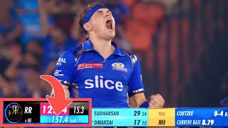 Gerald coetzee 157 KMPH Ball in ipl 2024 vs RR Gerald coetzee bowling fastest delivery ball mi [upl. by Cuyler]