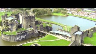 Castles from the Clouds Caerphilly Castle  Cymru or Awyr Castell Caerffili [upl. by Bouldon]