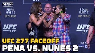 Julianna Pena Amanda Nunes Intense In UFC 277 Faceoff  MMA Fighting [upl. by Hanley]