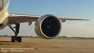 B777 engine run before pushback [upl. by Sirah]