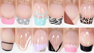 50 EASY NAIL IDEAS  50 different ways to do a French Manicure at home HUGE nail art compilation [upl. by Bekki]