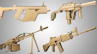 How to make cardboard Guns Compilation  Uzi MP5 PKP Insas Vector [upl. by Jackie592]