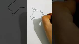 one line drawing horse shorts drawing viral ashortaday diy singlelinedrawing [upl. by Eramal]