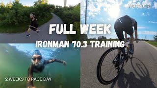 FULL WEEK OF TRIATHLON TRAINING  2 WEEKS TO IRONMAN 703 MICHIGAN [upl. by Airtemak772]