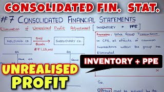 7 Consolidated Financial Statements  Unrealized Profit Adjustment  CA INTER  By Saheb Academy [upl. by Cantone]