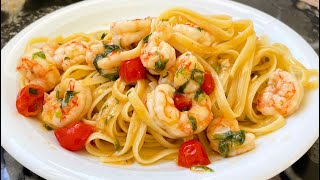 LINGUINE AI GAMBERI shrimp pasta made in Italy  so simple ready in 15 mins [upl. by Onairda]