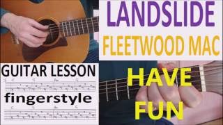 LANDSLIDE  FLEETWOOD MACK  fingerstyle GUITAR LESSON [upl. by Ilene]