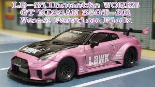 MINI GT LBSilhouette WORKS GT NISSAN 35GTRR Ver2 Passion Pink  No 418 Unboxing [upl. by Shipman636]