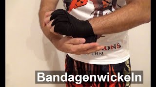 Anleitung zum Binden  Wickeln von Bandagen BoxenKickboxenMuay Thai [upl. by Greiner]