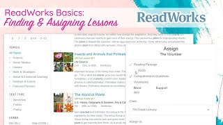 Readworks Finding and Assigning Lessons [upl. by Caroline]