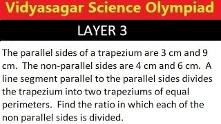 VSO109 Layer 3 Perimeter of Trapeziums Vidyasagar Science Olympiad [upl. by Lani]