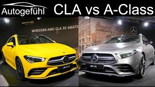 Mercedes AMG AClass 35 Sedan vs CLA 35 AMG comparison REVIEW Exterior Interior [upl. by Rosenberg]