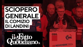 Sciopero generale il comizio conclusivo di Maurizio Landini [upl. by Ferguson]