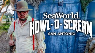 HowlOScream 2024 SeaWorld San Antonio  Walking Through Haunts New MonsterFilled TerrorTories [upl. by Aihsoek]