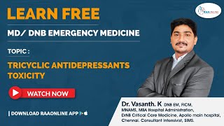 MDDNB Emergency Medicine  Tricyclic Antidepressants Toxicity  By DrVasanth  Raaonline [upl. by Ceciley667]