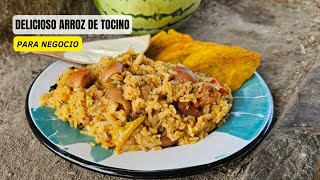 RECETA DE ARROZ DE TOCINO  RECETA PARA NEGOCIO [upl. by Glanville362]