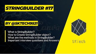 Stringbuilder class in java  Stringbuilder in java 17 [upl. by Nodla591]