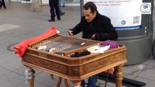 Amazing street musician  Hungarian cimbalom [upl. by Pruter]