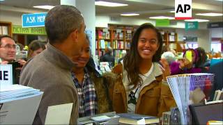 President Barack Obama bought at least two bags of books at Washingtons Politics and Prose bookstor [upl. by Artinad196]