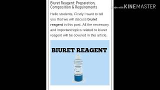 BIuret Reagent Preparation Composition amp Requirements [upl. by Marino]