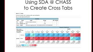 Using SDACHASS to Create Cross Tabs [upl. by Ijies]