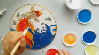 Sand art sand filling Cloisonné painting [upl. by Submuloc]