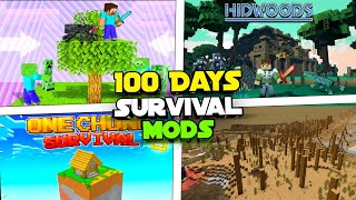 Top 5 Mods For 100 Days Survival In Minecraft  mcpe mods  minecraft 100 days survival [upl. by Katsuyama983]