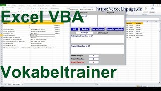 24 Vokabeltrainer in Excel VBA selber erstellen [upl. by Civ]