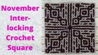 November Interlocking Crochet Square  Interlocking Crochet Blanket Square [upl. by Creigh]